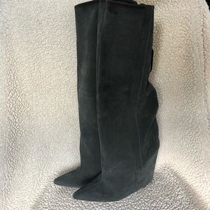 Balenciaga Astrogirl Wedge Taupe Suede Boots Sz38